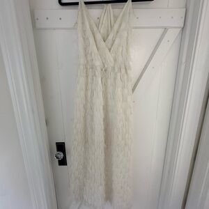 Elegant Textured Cream Dress